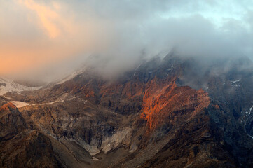 Abend auf dem Col de l’Iseran in Frankreich