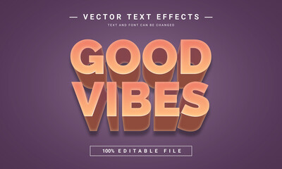 Good Vibes 3d Editable text effect template