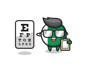 Illustration of pakistan flag mascot as an ophthalmology