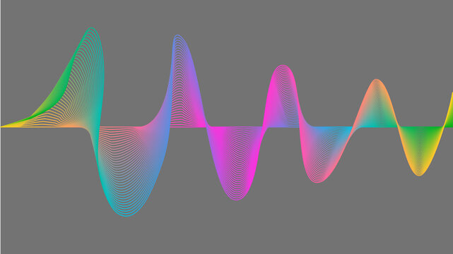 Colorful wave frequency effect illustration