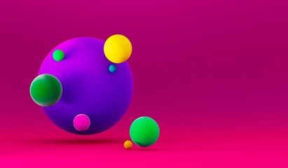 Abstract 3d render of composition with spheres, modern background design. 3d rendering.