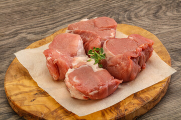 Raw pork tenderloin for cooking