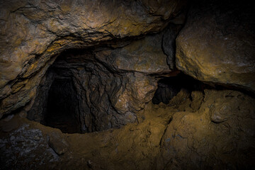 An old abandoned mining facility an ore mine adit system
