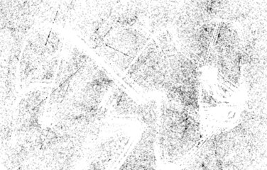 Grunge black and white pattern. Monochrome particles abstract texture. Background of cracks, scuffs, chips, stains, ink spots, lines. Dark design background surface.