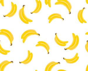 Fototapeta na wymiar Seamless banana pattern on white background