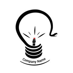 Vector illustration of snake forming a lamp logo