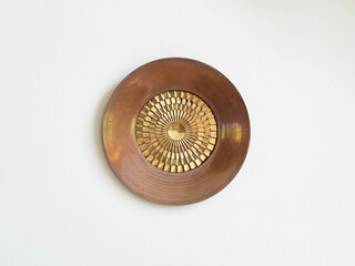 Mid-century modern copper wall plate isolated