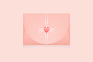 pink envelope still sealed with thread and love icon