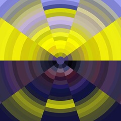 Obraz premium Yellow blue circular lines, air balloon