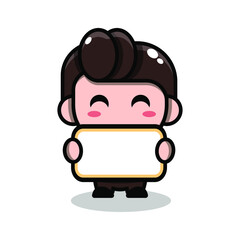 cute businessman cartoon illustration vector graphic