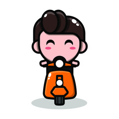 cute businessman cartoon illustration vector graphic