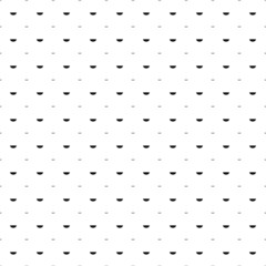 Square seamless background pattern from black watermelon piece symbols are different sizes and opacity. The pattern is evenly filled. Vector illustration on white background