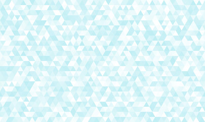 Abstract seamless pattern of geometric shapes. Mosaic background of small triangles. Evenly spaced triangles in different shades of cyan. Vector illustration