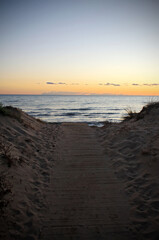 A golden summer sunrise on the beach