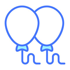 balloons vector Blue outline icon. Hindu festival, Hindu celebration icon.