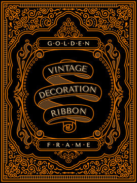 Vintage retro card. Template calligraphic frame design