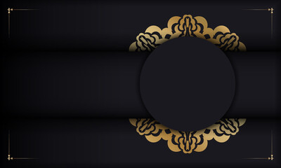 Baner in black with a luxurious gold pattern and a place for your logo