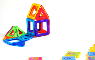 House from a magnetic constructor. Place for your text.