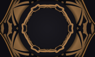 Baner in black with a luxurious orange pattern and a place for your logo
