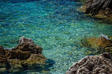 Crystal clear water on coast