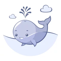 Küchenrückwand Plexiglas Wal Blue whale floating in the ocean. Sealife mammal