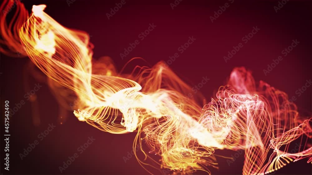 Poster abstract fluid particles graphic background loop/ 4k animation of an abstract slow motion fluid part