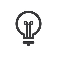 Light bulb linear vector icon. Idea symbol, electric lamp.