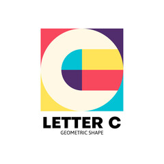 letter logo design template with geometric shape