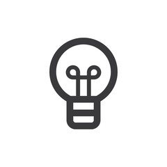 Light bulb linear vector icon. Idea symbol, electric lamp.