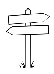 Vector illustration of blank road sign.
