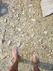 feet on stone
