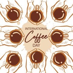 International coffee day. October 01. Poster concept.