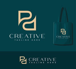 Letter PD Logo Design. Initial P and D Ambigram Logo Identity Set for Branding, Business, Appare, Fasion, Jewellery and Luxury Brand