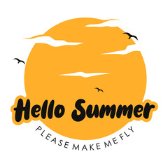 Hello Summer Sun For Shirts, Sticker, Sign, Decoration