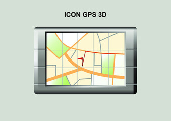 Navigation Maps 3D With Location Illustration