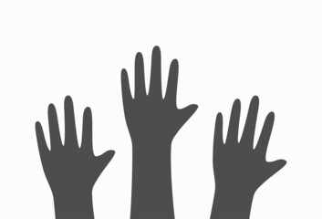 Up hands. illustration, an association, unity, partners, friendship