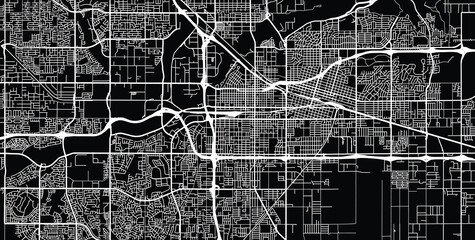 Urban vector city map of Bakersfield, California , United States of America