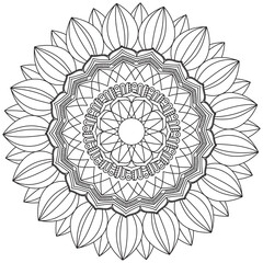 Leaf Flower Petal Coloring Mandala Art Simple Graphic Shape Vector Floral Oriental Outline Vintage Decorative Elements Pattern Illustration Islam Arabic Indian Turkish Mystic Religion Morals Lotus