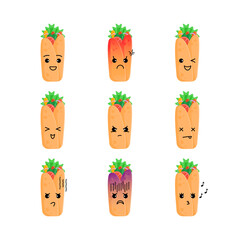 Cute sandwich illustration set with various activities and expressions