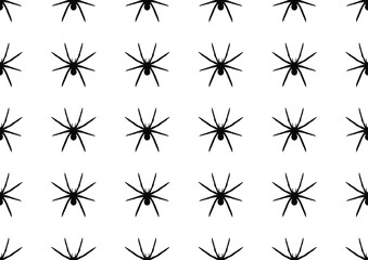 Black spiders background. Vector illustration.