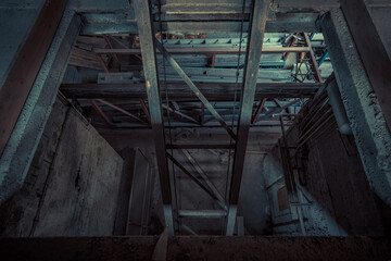 Abandoned industry area with natural decay a lost place a decayed factory hall