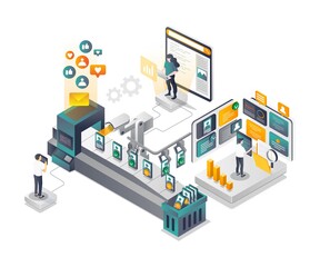 Obraz premium Social media filter process for business development