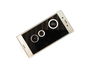 External lenses placed on smartphone