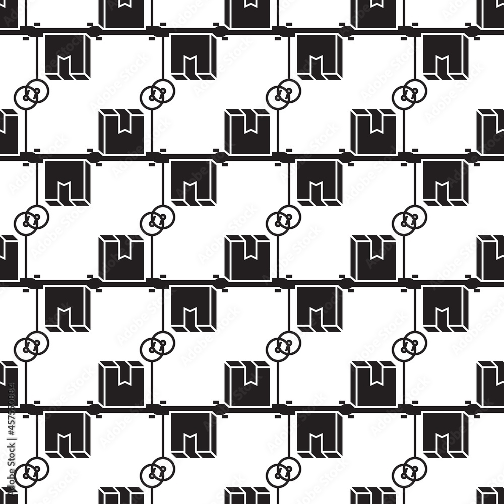 Poster weight delivery box pattern seamless background texture repeat wallpaper geometric vector