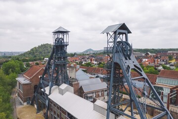 Bois du Cazier notorious coal mine in Charleroi, Belgium - obrazy, fototapety, plakaty