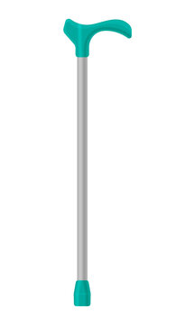 A walking stick for the elderly and for people with disabilities. Badik for people with a violation of the musculoskeletal system. Vector illustration isolated on a white background