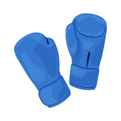 Boxing gloves are blue .Sports gloves for boxing. Sports equipment for martial arts. Gloves for boxing, Thai boxing. Vector illustration isolated on a white background