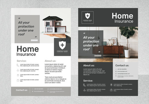 Editable Poster Layout for Home Insurance