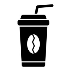 Vector Coffee Cup Glyph Icon Design