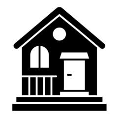 Vector Cabin Glyph Icon Design